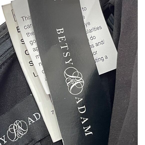 BETSY & ADAM NWT Off-The-Shoulder Fit & Flare Dress Pink/Black Size 12 - Picture 9 of 11